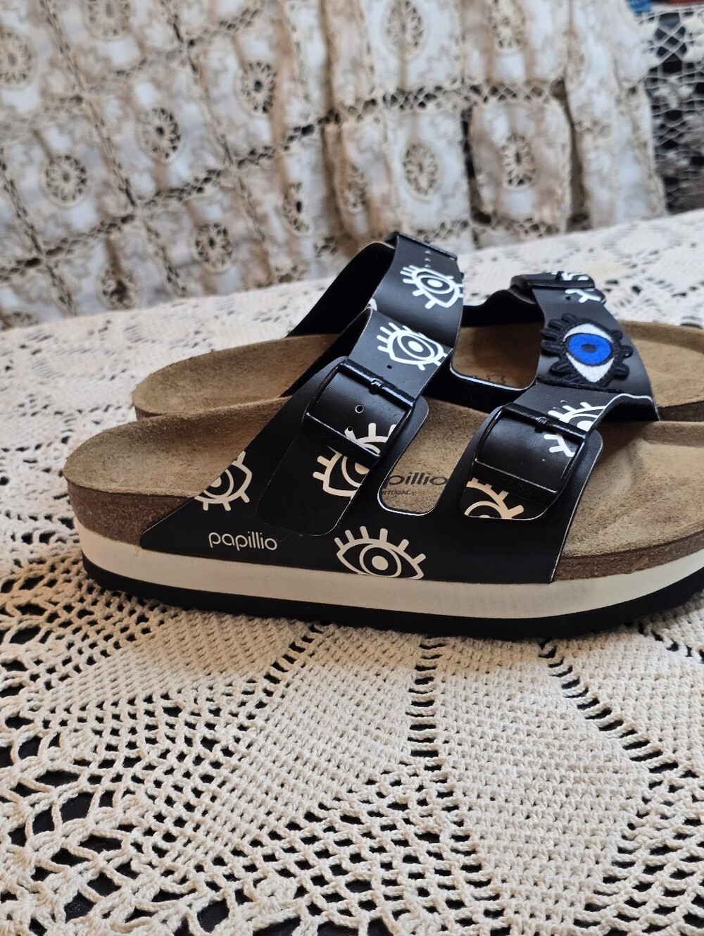 Papillio By Birkenstock, Arizona Eye Sandals, Slides Womens 12, Nwot - Picture 6 of 12